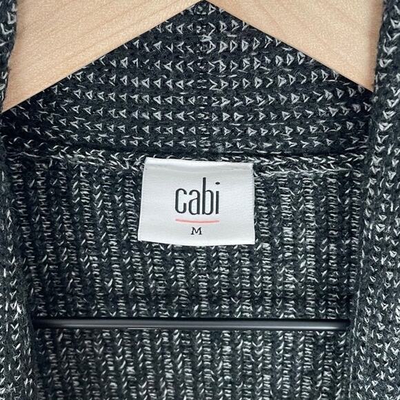 CAbi #3530 Black Marled Cloak Knit Duster Cardigan Sweater Size Medium - Picture 5 of 5